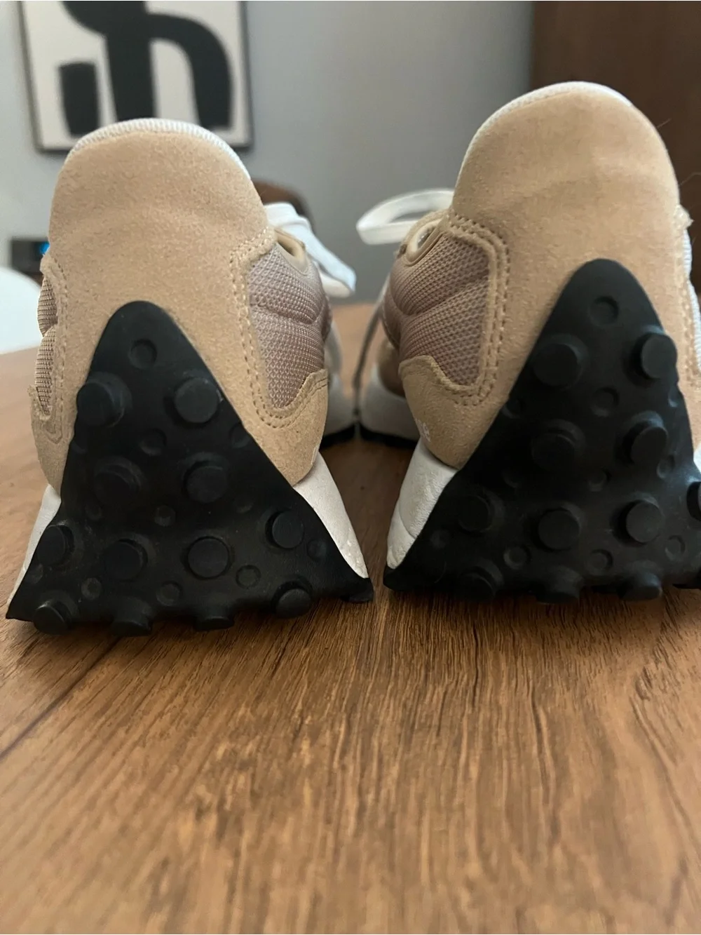 Men's Beige Suede Athletic Sneakers - Casual Lace-Up